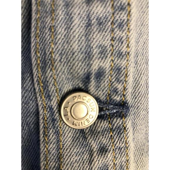 PACSUN Button Up Mini Jean Skirt Womens Size 26 Light Wash Blue Denim - Picture 5 of 9